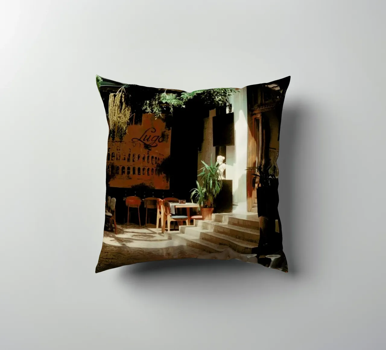 Analog Series The Small Cafe cuscino da Sebastian Hilgetag