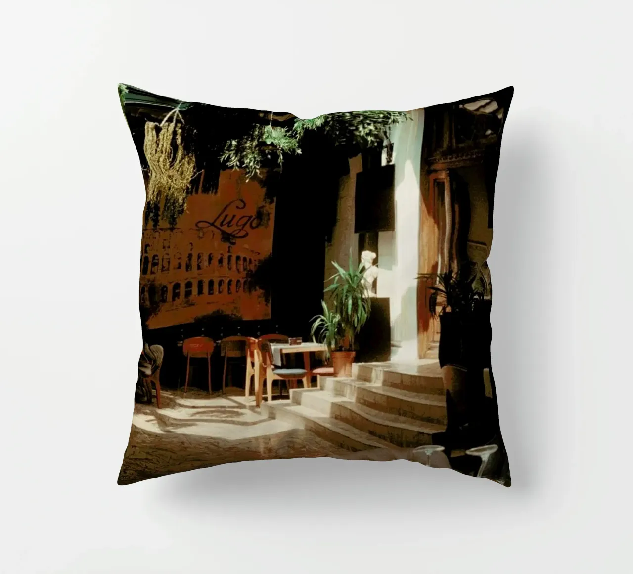 Analog Series The Small Cafe cuscino da Sebastian Hilgetag