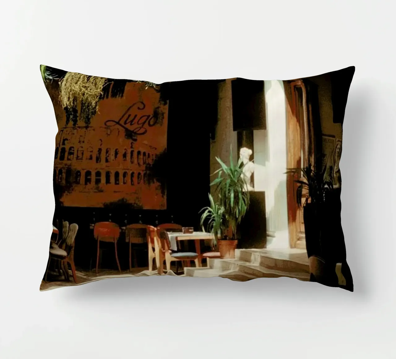 Analog Series The Small Cafe cuscino da Sebastian Hilgetag