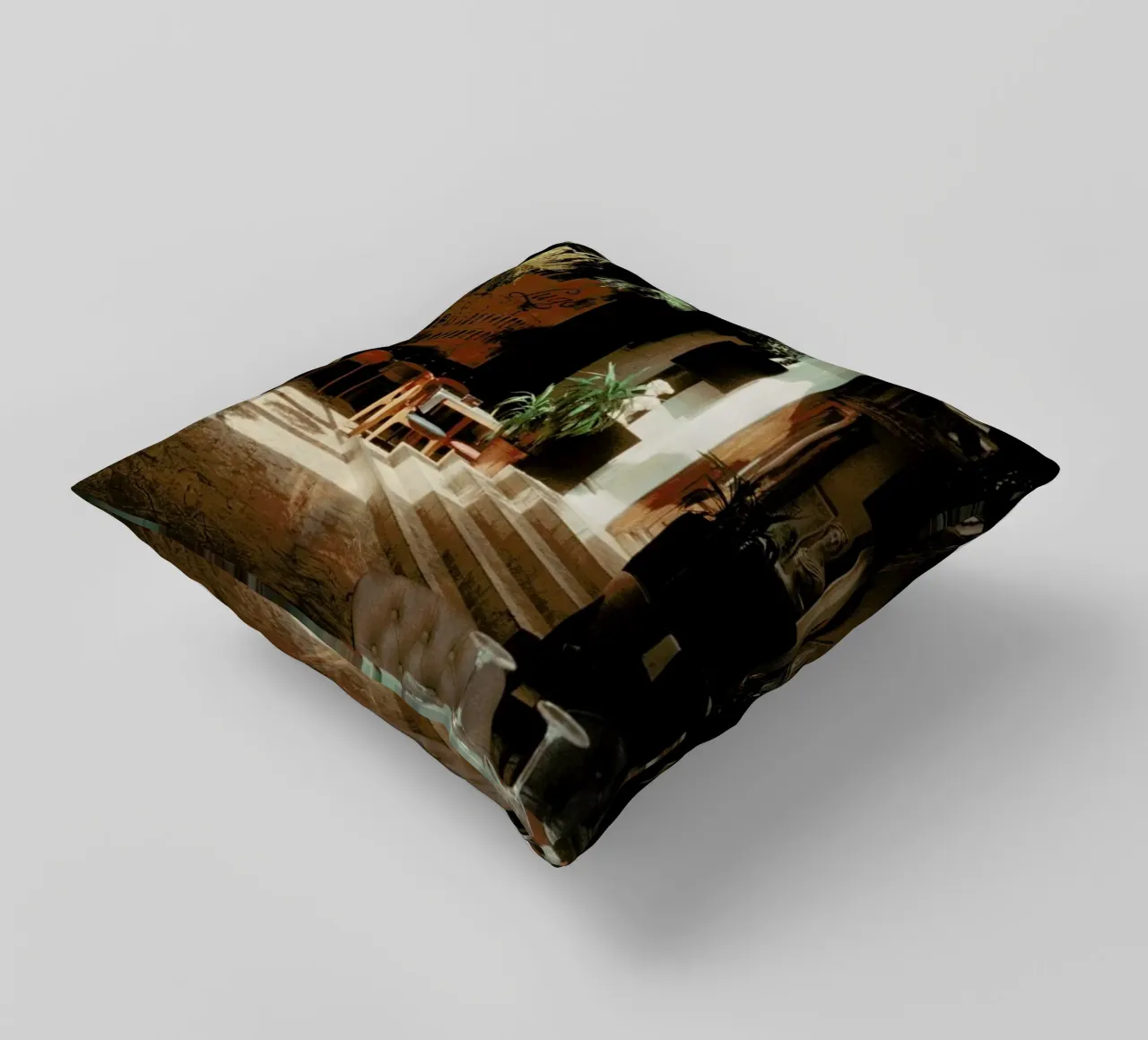 Analog Series The Small Cafe cuscino da Sebastian Hilgetag