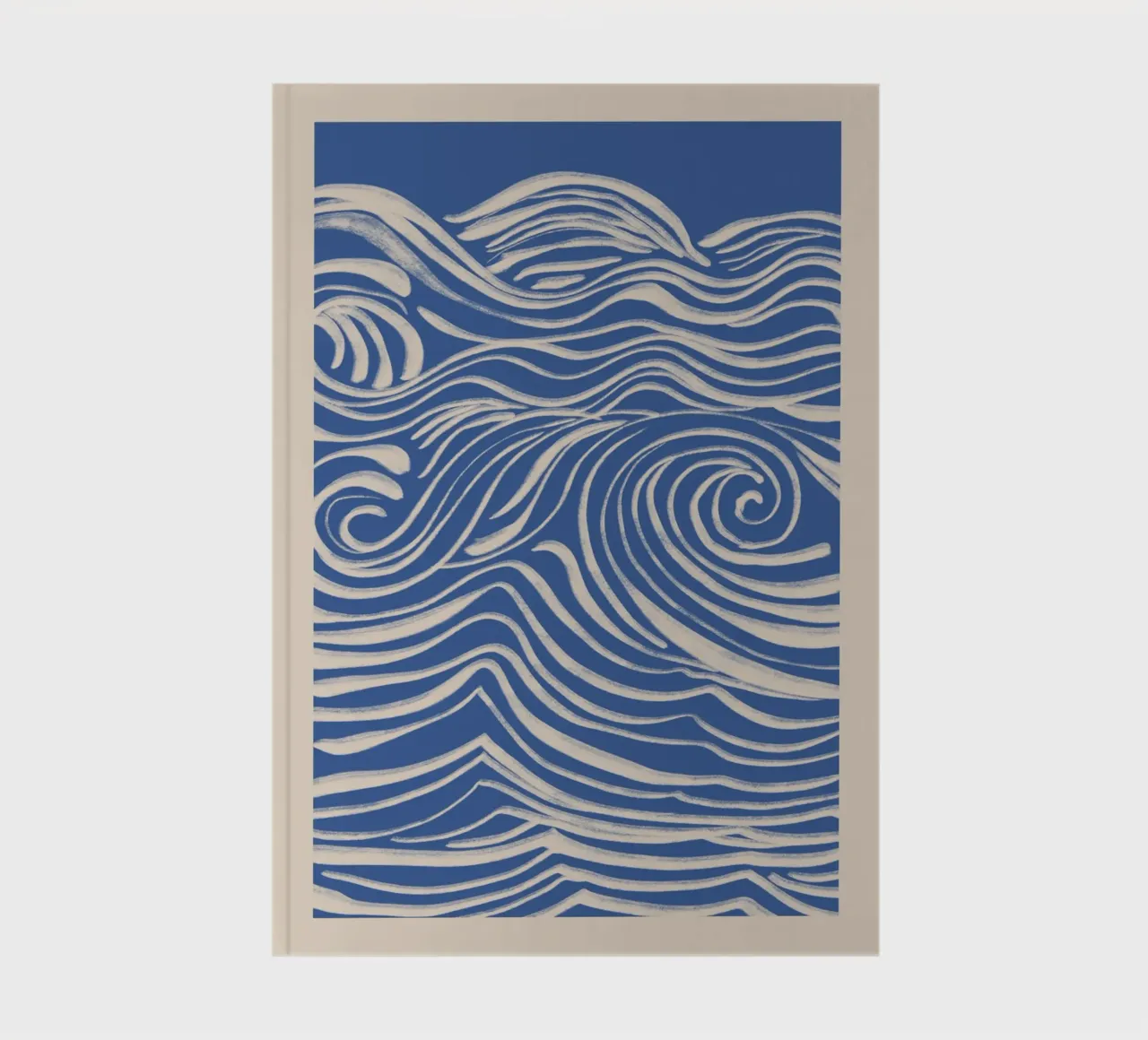 Abstract White Swirls on Blue notebook by Melloi Art Print