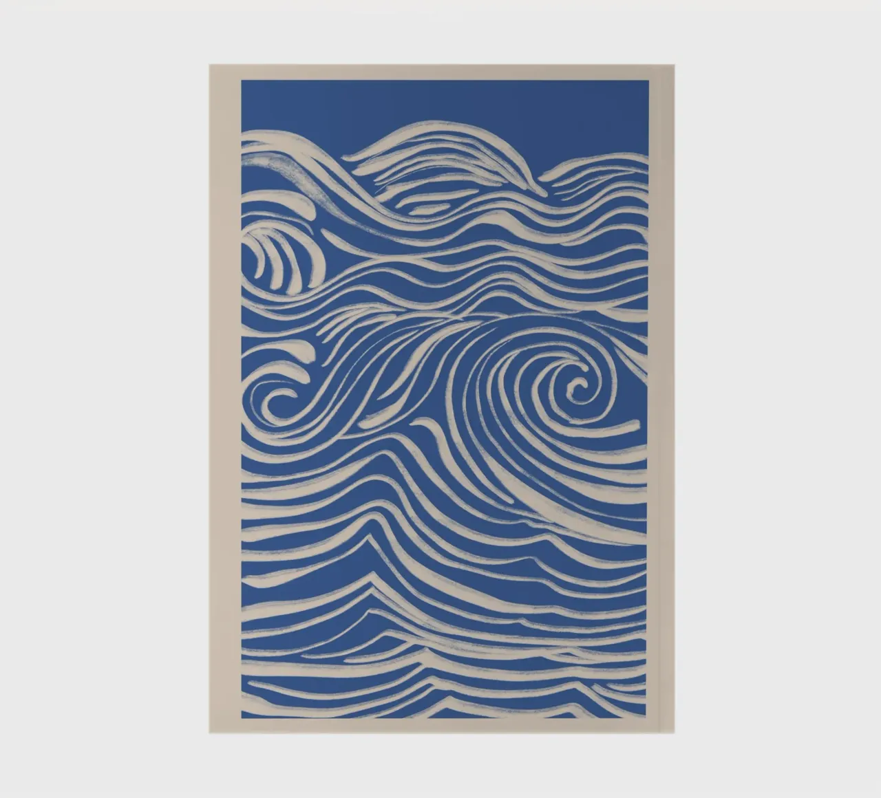 Abstract White Swirls on Blue notebook by Melloi Art Print