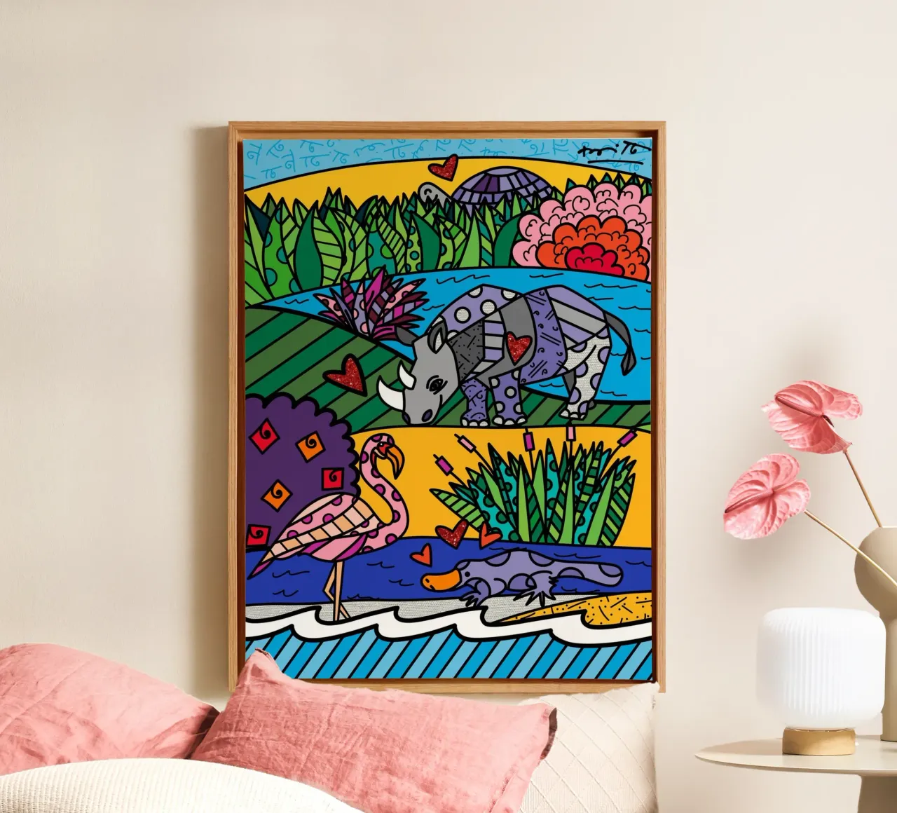 Zoo Britto Leinwand mit Schattenfugenrahmen von Algoritm