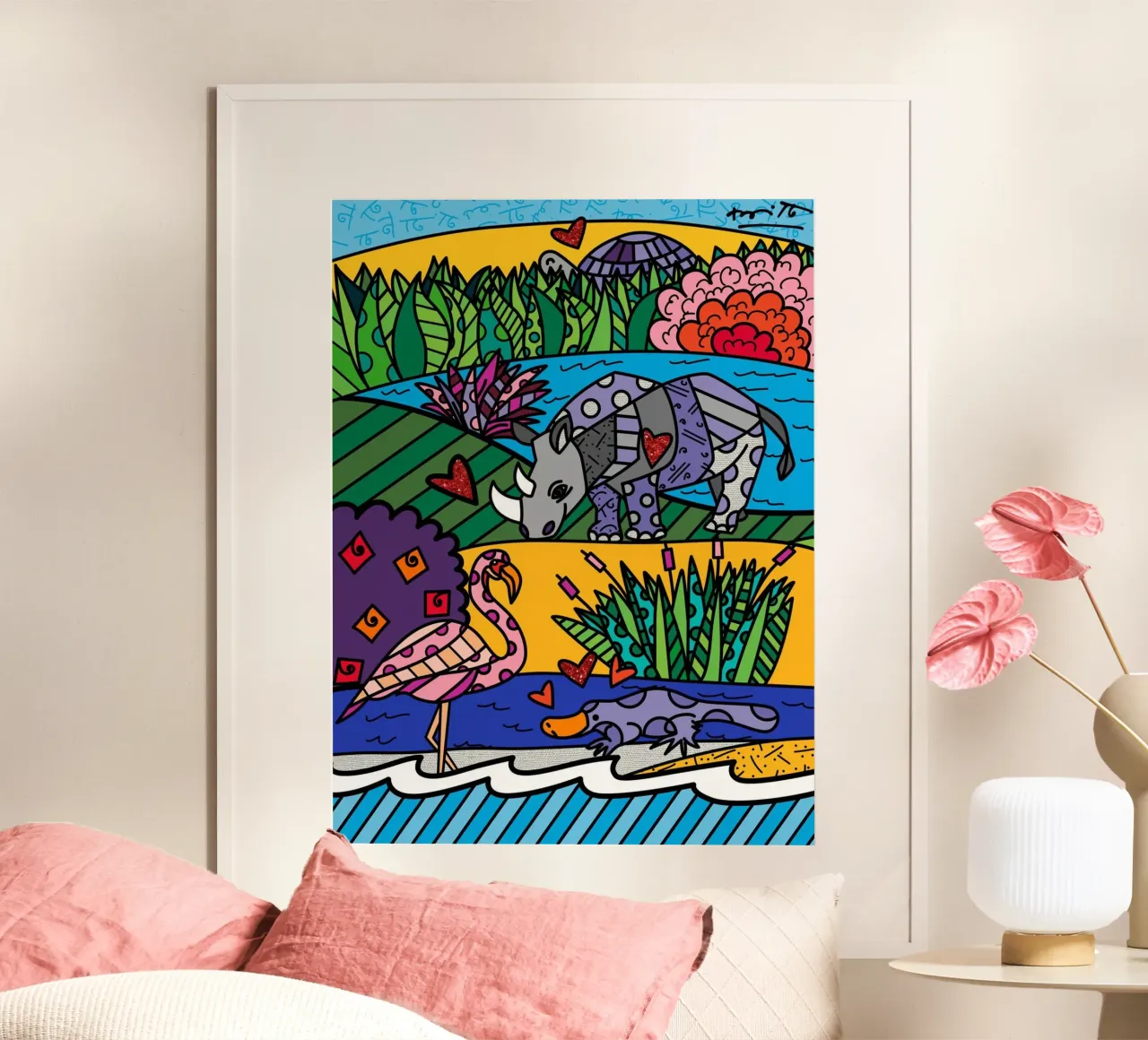 Zoo Britto poster con telaio in legno da Algoritm