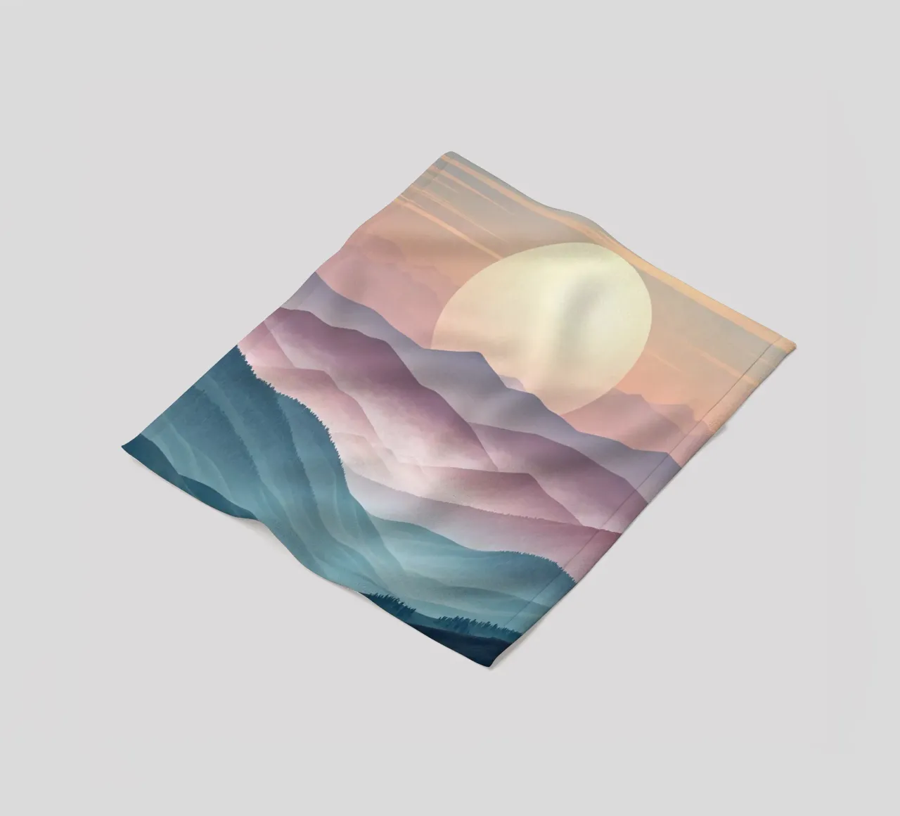 Sérénité majestueuse : Une pleine lune lumineuse s'élevant au-dessus de l'éther plaid polaire de Artistic-shop