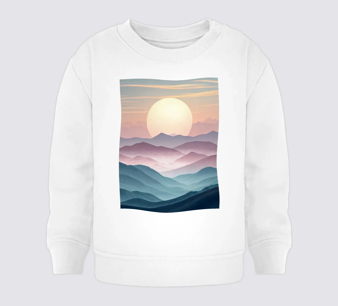 Sérénité majestueuse : Une pleine lune lumineuse s'élevant au-dessus de l'éther sweat pour bébé de Artistic-shop