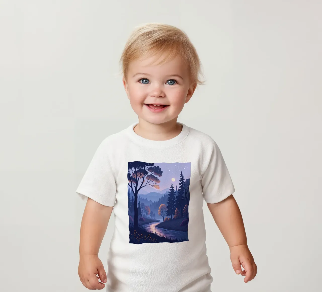 Il viaggio di un fiume tranquillo attraverso la foresta incantata maglietta neonato da Artistic-shop
