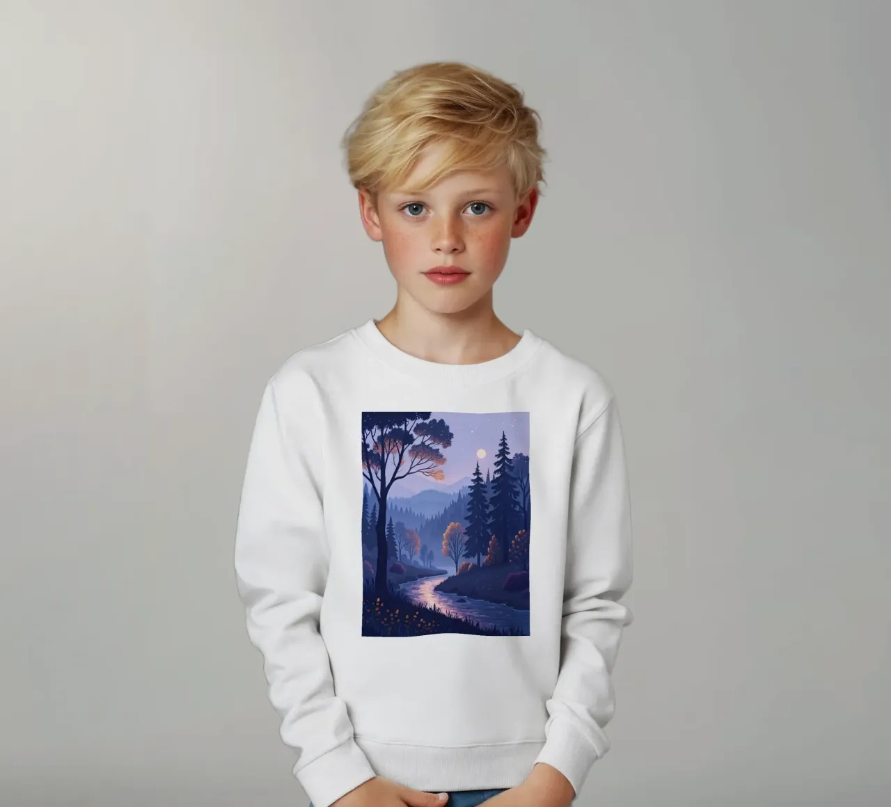 Il viaggio di un fiume tranquillo attraverso la foresta incantata felpa bambino da Artistic-shop