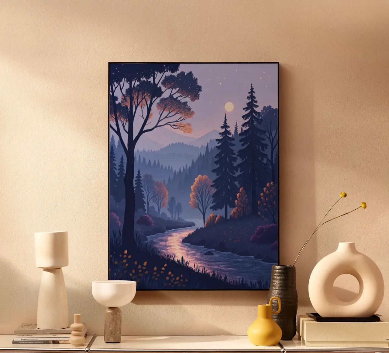 A Tranquil River's Journey Through the Enchanted Forest forex plate by Artistic-shop