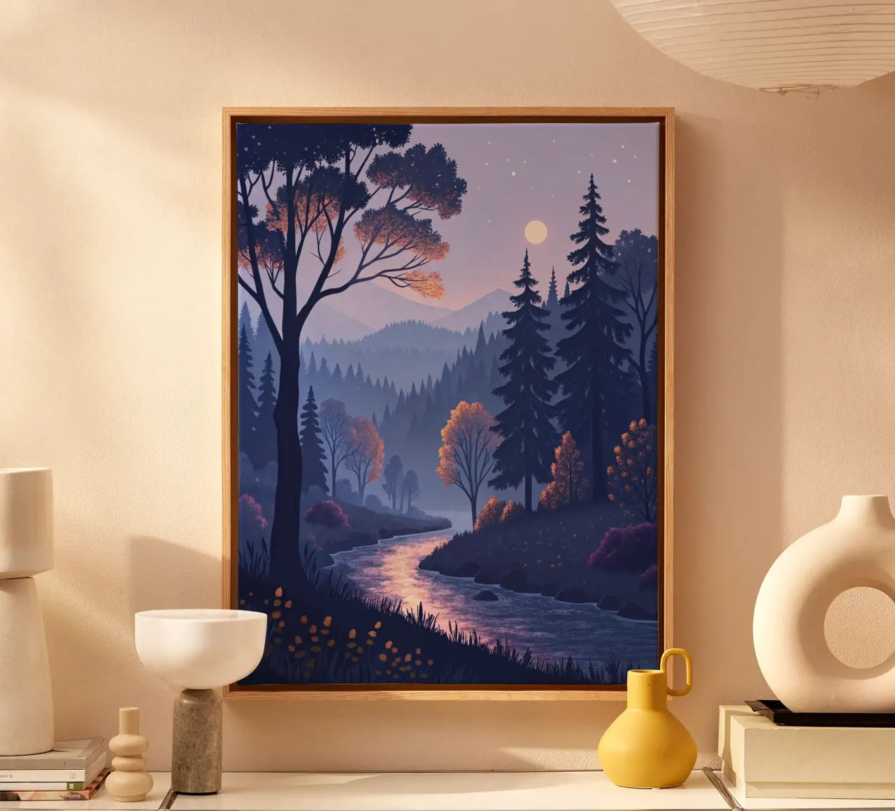 A Tranquil River's Journey Through the Enchanted Forest canvas by Artistic-shop
