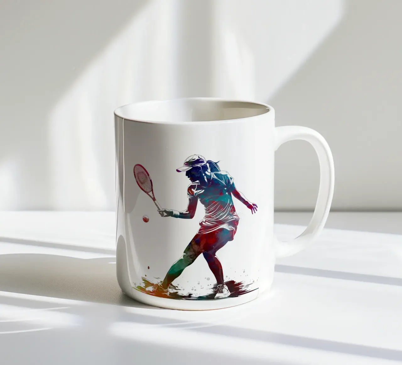 Tennisspieler Sport Kunst Keramik Tasse von SPORT