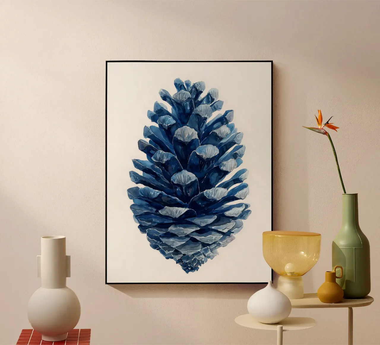 Indigo Pine Cone plexiglass da Louise Wilder Studio