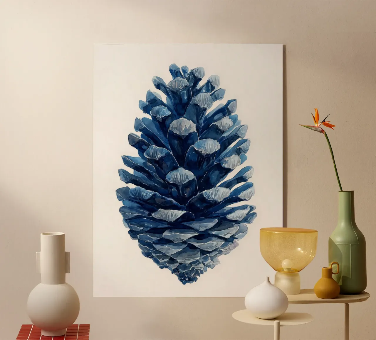 Indigo Pine Cone plexiglass da Louise Wilder Studio