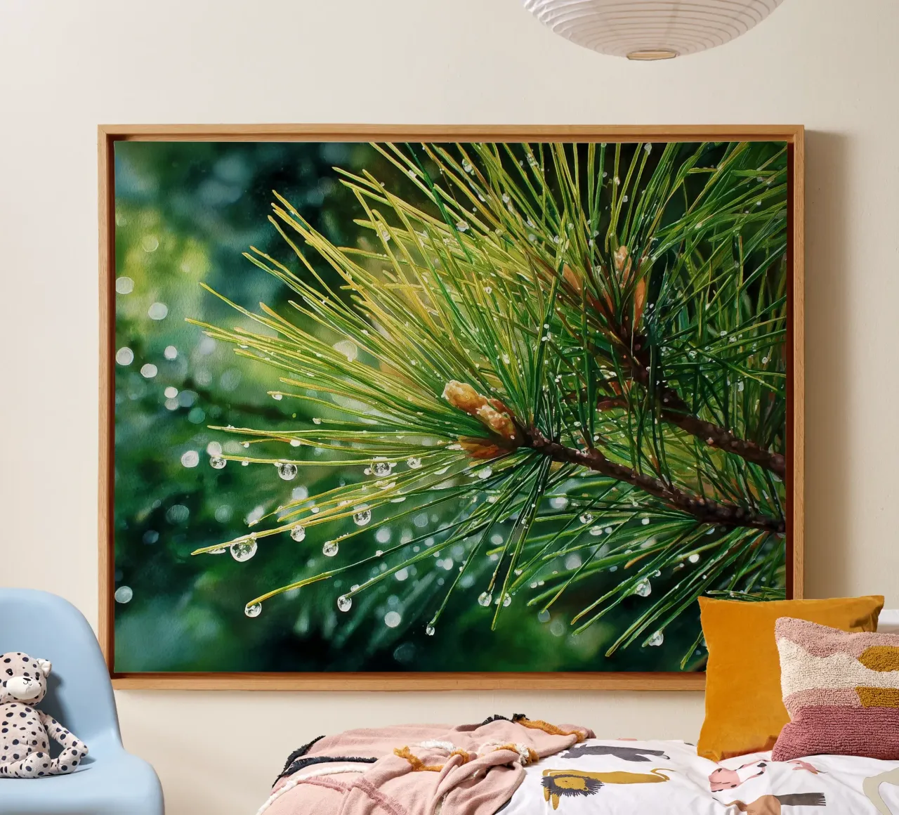 Evergreen Calm canvas met Baklijst van Luke Wilder Studio