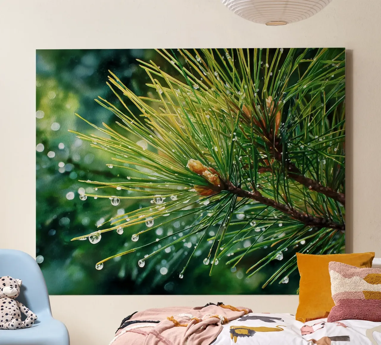Evergreen Calm canvas met Baklijst van Luke Wilder Studio