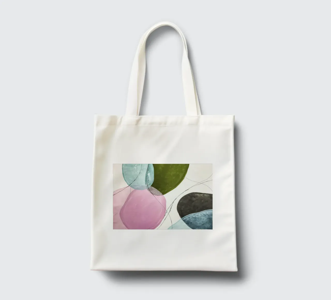Forme galleggianti in rosa e verde oliva borsa in juta da Artbyvo
