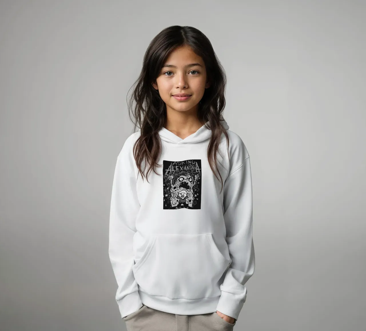 Asking Alexandria bandkunst kinder hoodie van vanhesling