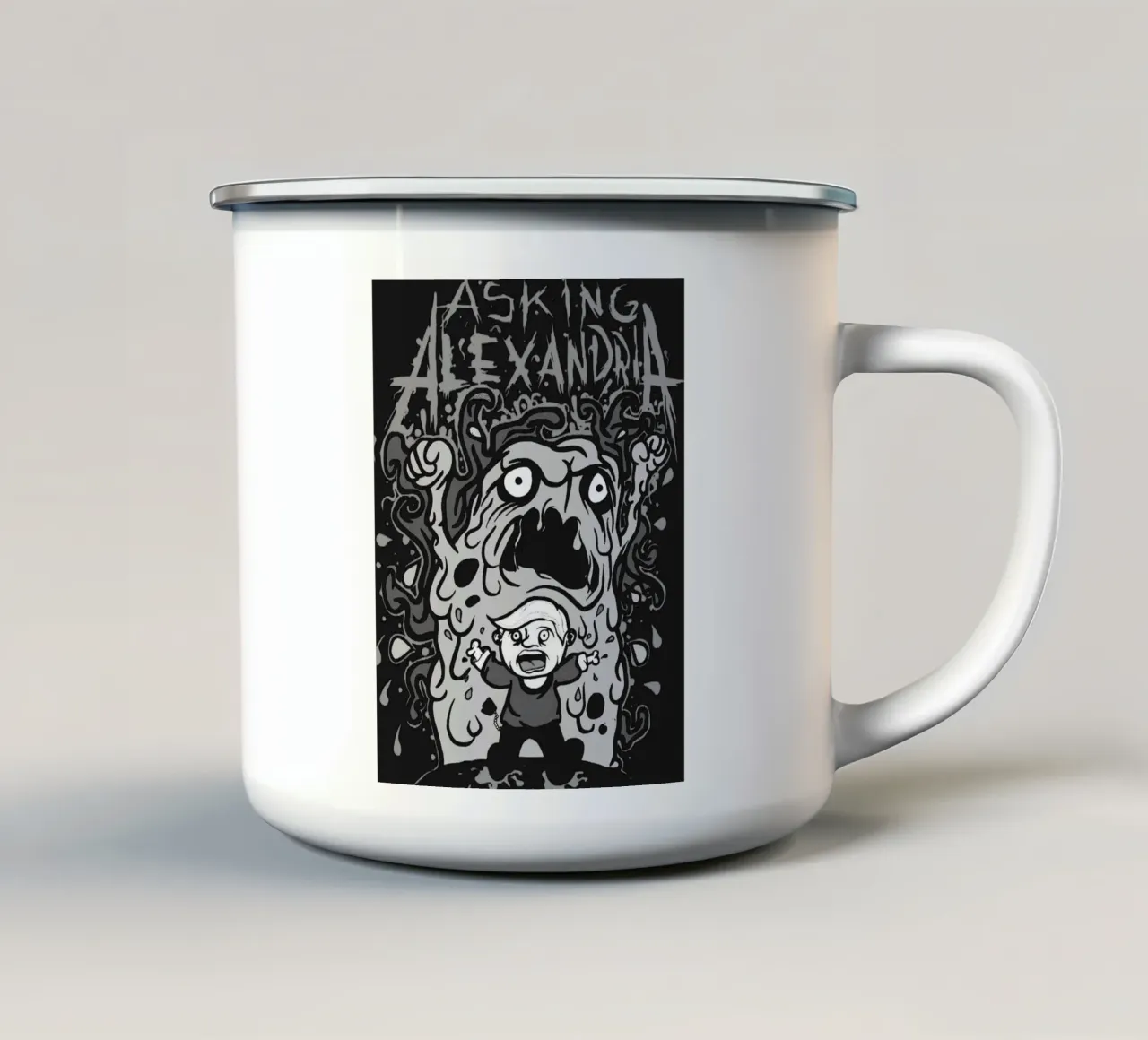 Asking Alexandria band art enamel mug by vanhesling