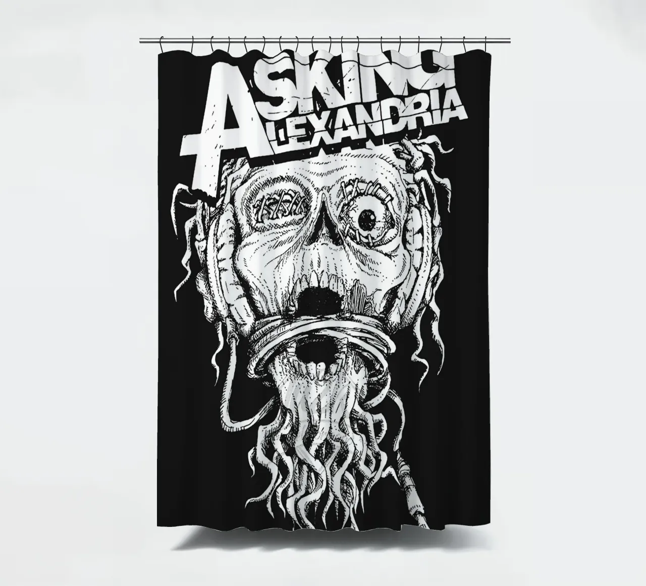 Asking Alexandria band art shower curtain by vanhesling