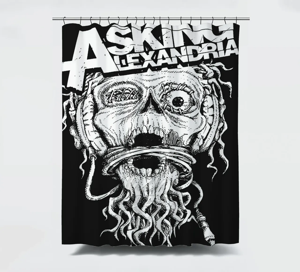 Asking Alexandria band art shower curtain by vanhesling