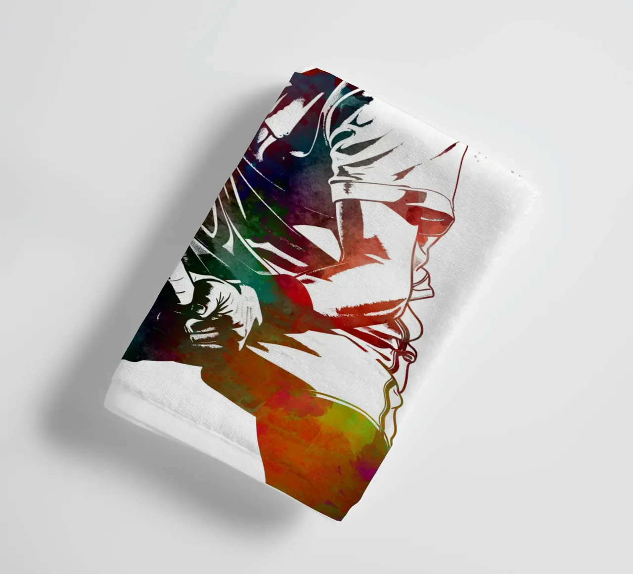 Tennis player sport art white towel by SPORT