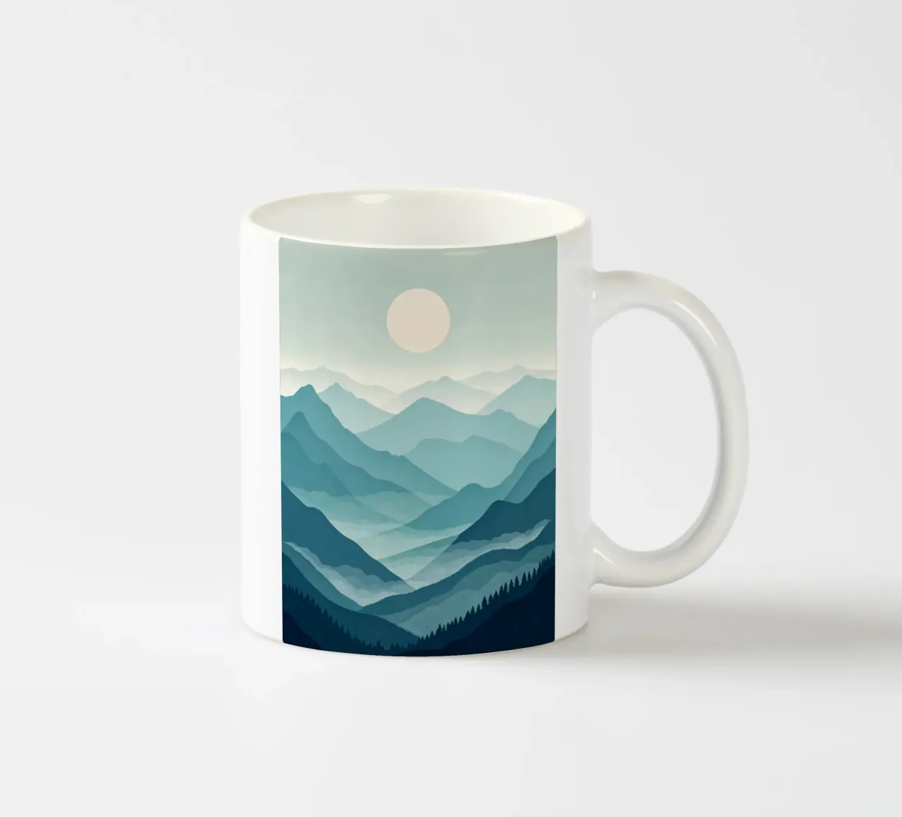 Een rustig blauw natuuruitzicht keramische mok van Artistic-shop