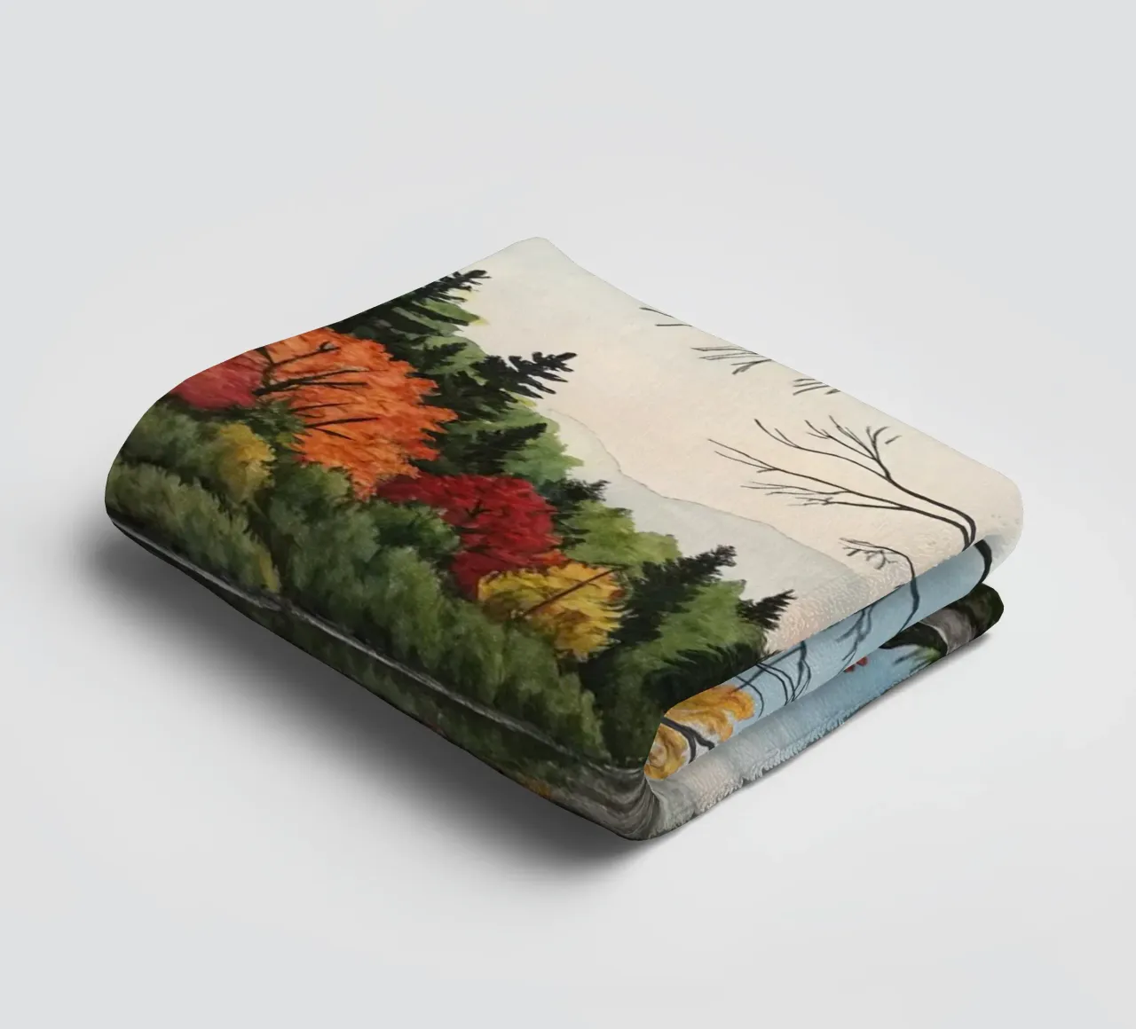 Reflets de forêts vibrantes sur des eaux tranquilles serviette de bain de Artistic-shop