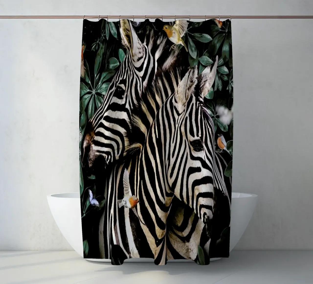 Zebra Couple shower curtain by Wouter Rikken