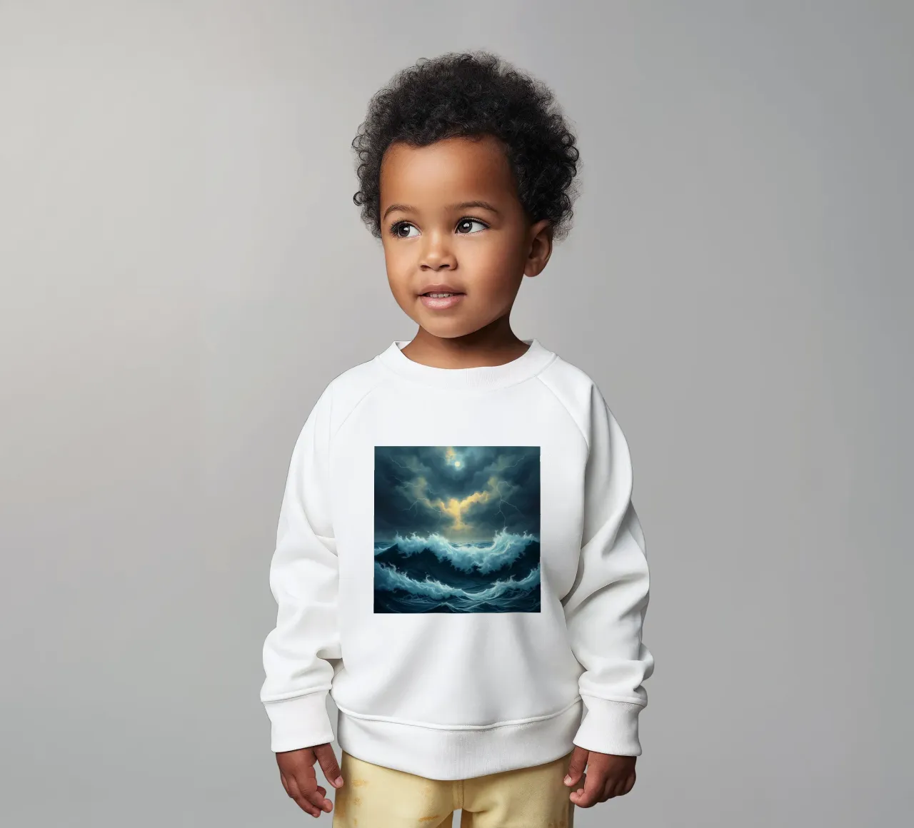 A Tempestuous Ocean Under a Striking Celestial Glow baby sweatshirt by Artistic-shop