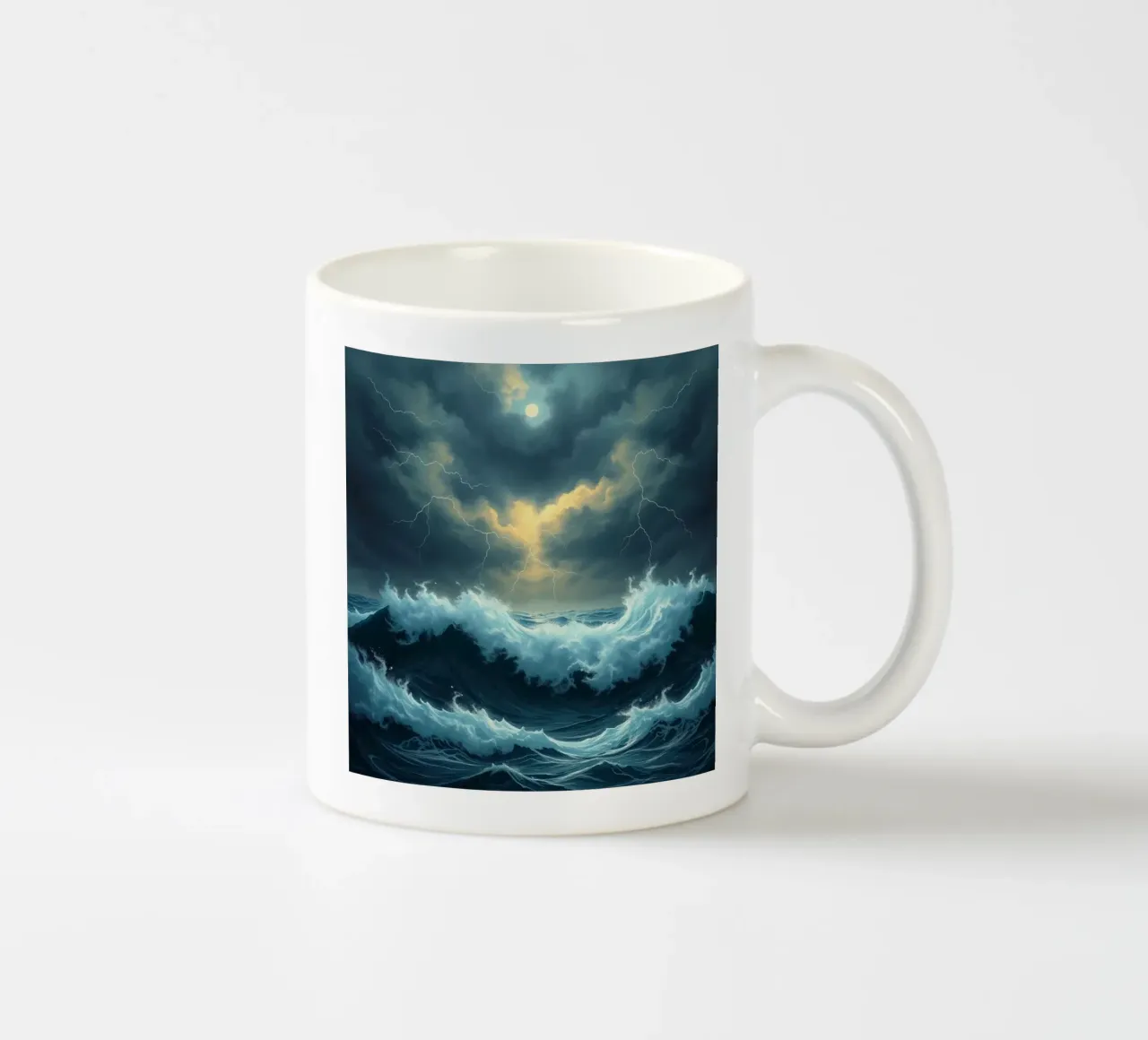 A Tempestuous Ocean Under a Striking Celestial Glow ceramic mug by Artistic-shop