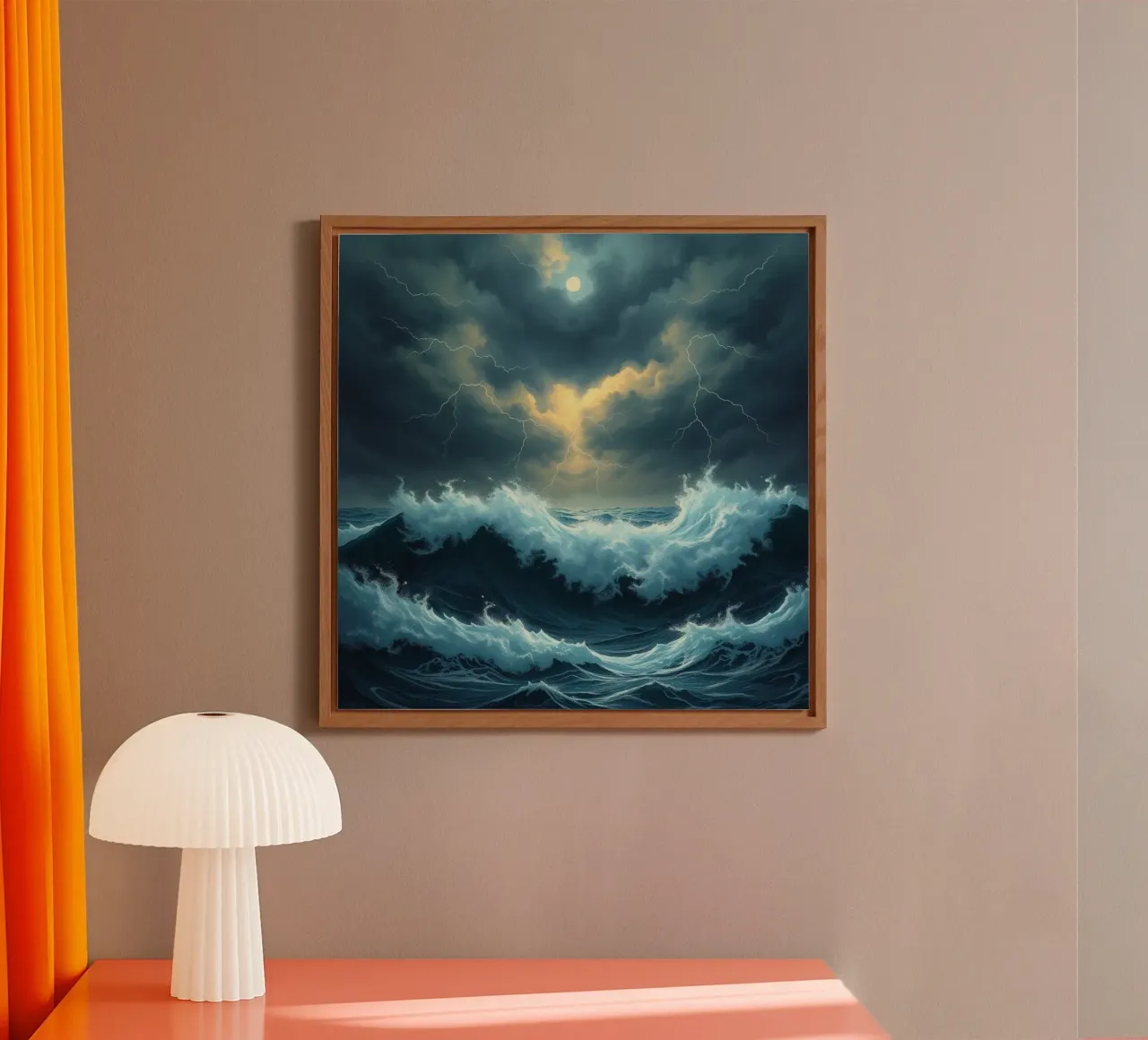 A Tempestuous Ocean Under a Striking Celestial Glow alu-dibond by Artistic-shop