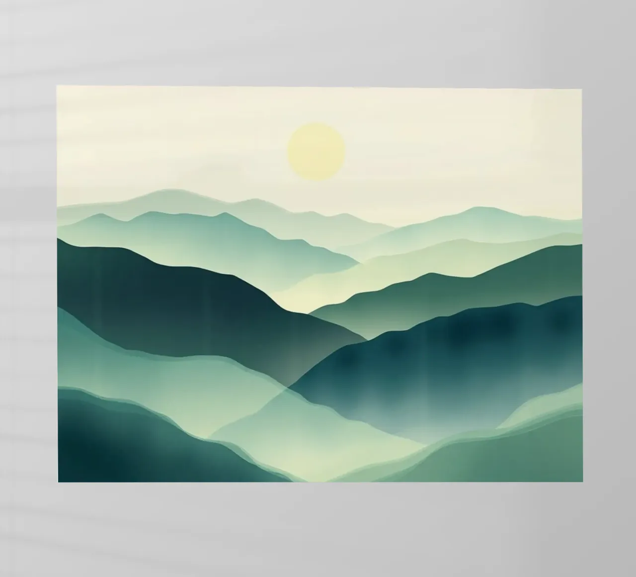Un paesaggio astratto di cime ondulate e un sole gentile pellicola backlit da Artistic-shop