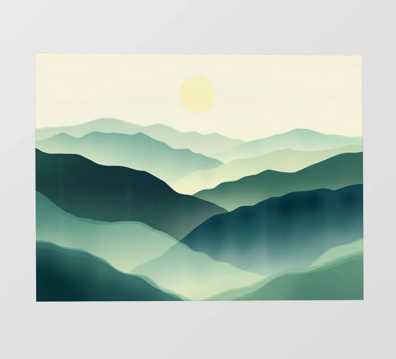 Un paesaggio astratto di cime ondulate e un sole gentile pellicola backlit da Artistic-shop