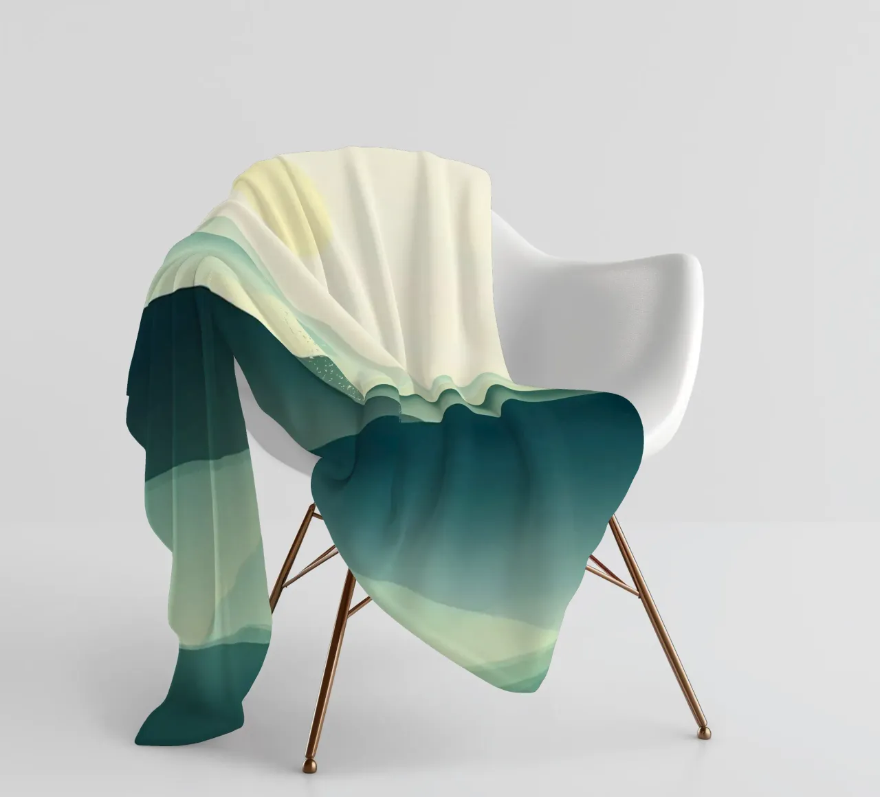 Un paesaggio astratto di cime ondulate e un sole gentile coperta in pile da Artistic-shop