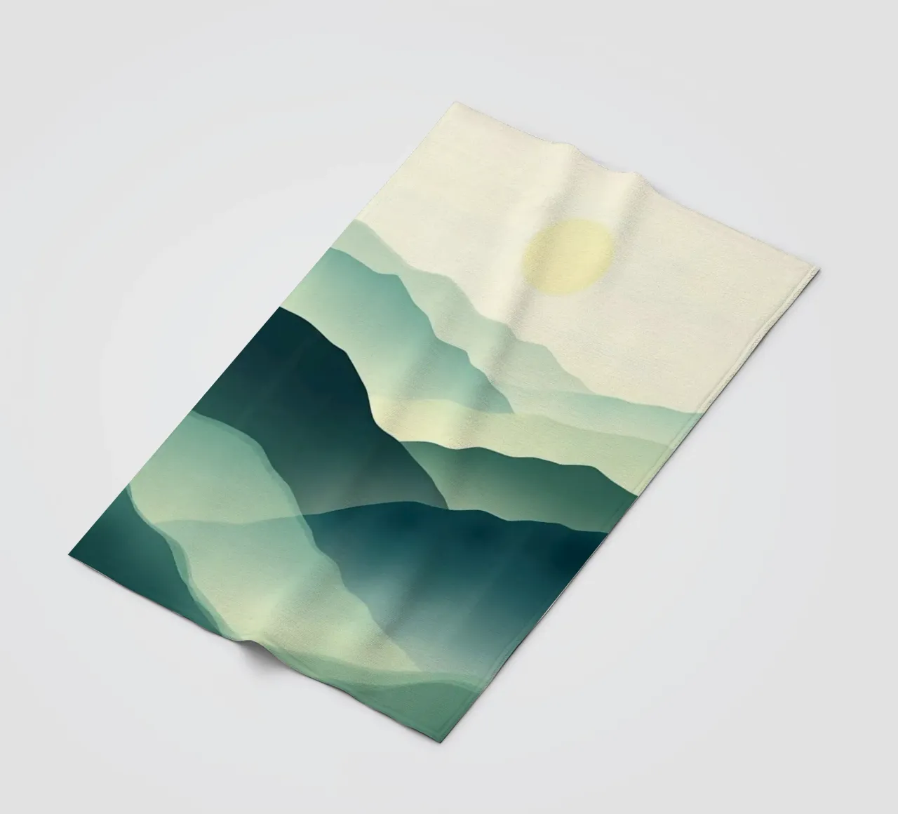 Un paesaggio astratto di cime ondulate e un sole gentile coperta in pile da Artistic-shop