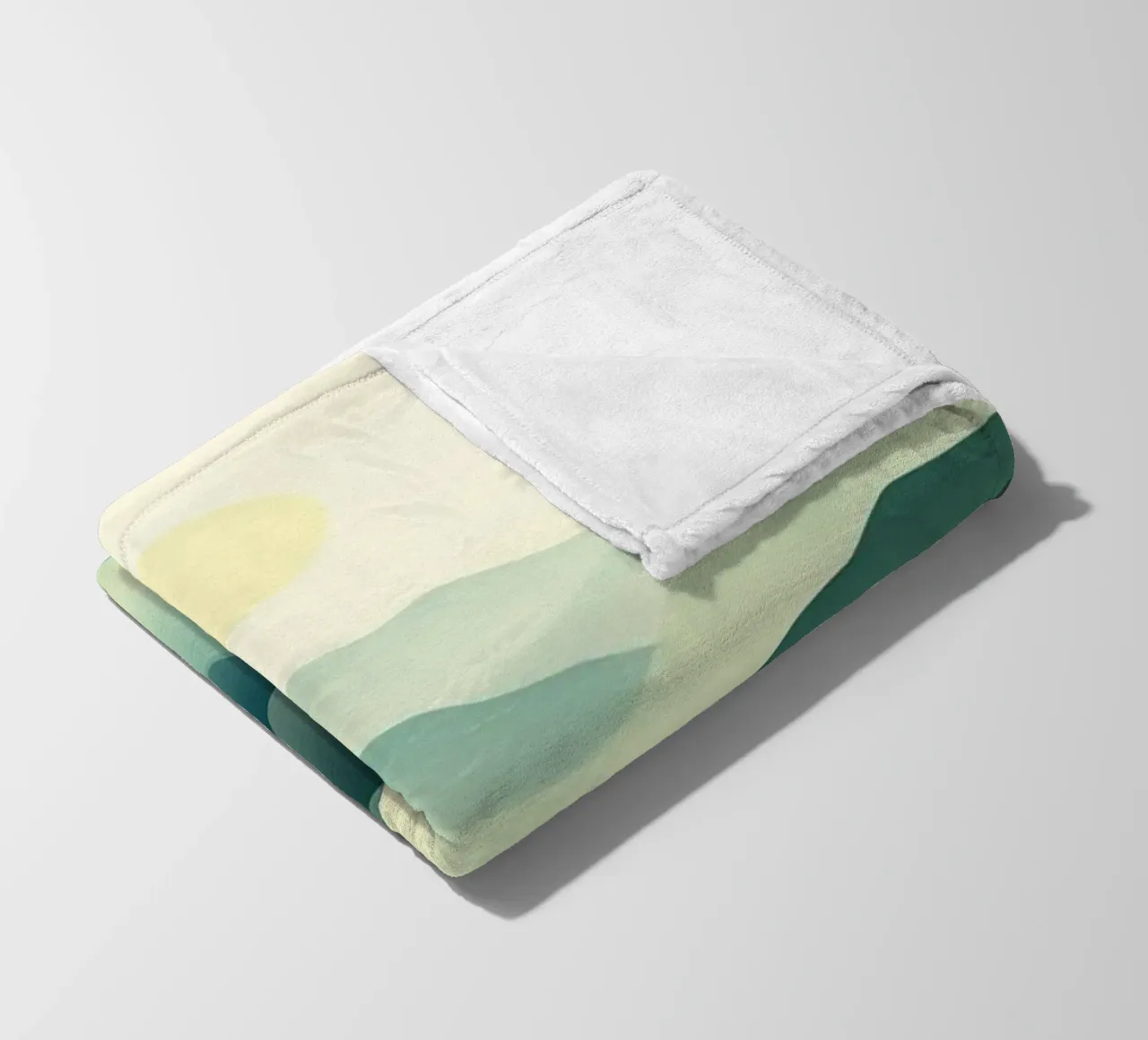 Un paesaggio astratto di cime ondulate e un sole gentile coperta in pile da Artistic-shop