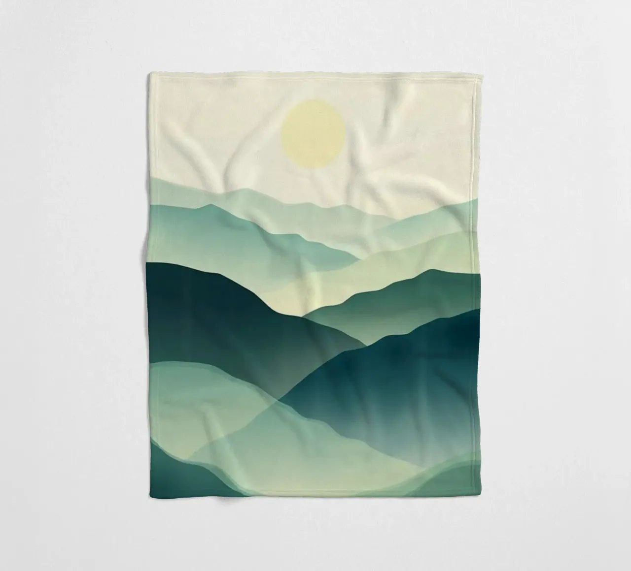 Un paesaggio astratto di cime ondulate e un sole gentile coperta in pile da Artistic-shop