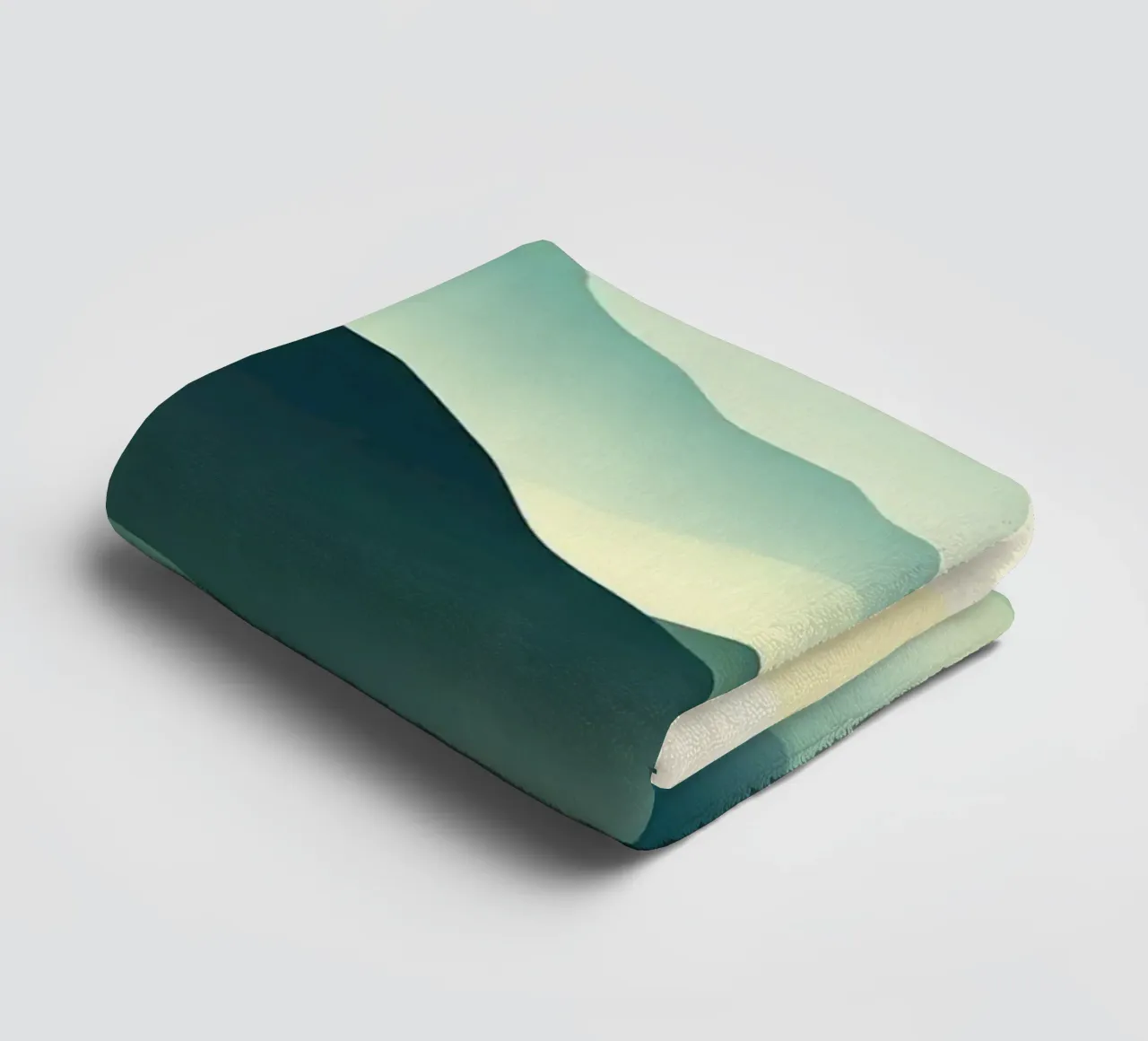 Un paesaggio astratto di cime ondulate e un sole gentile asciugamano da bagno da Artistic-shop