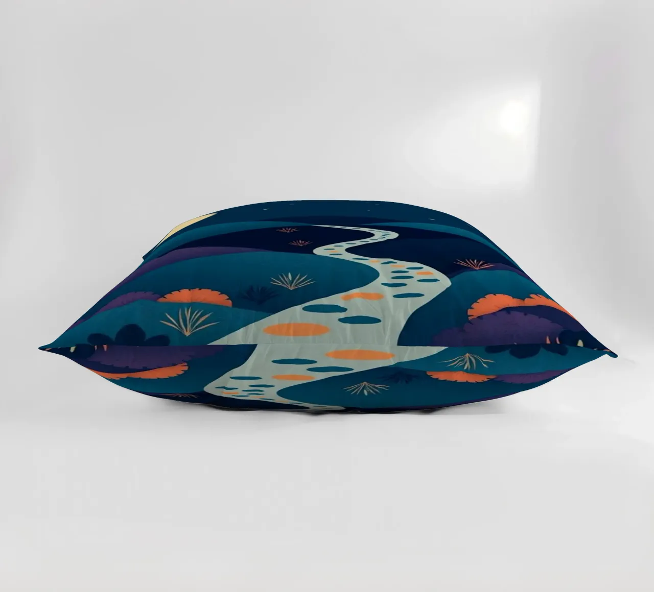 A Serene Path Under the Full Moon and Twinkling Stars decorative cushion by Artistic-shop