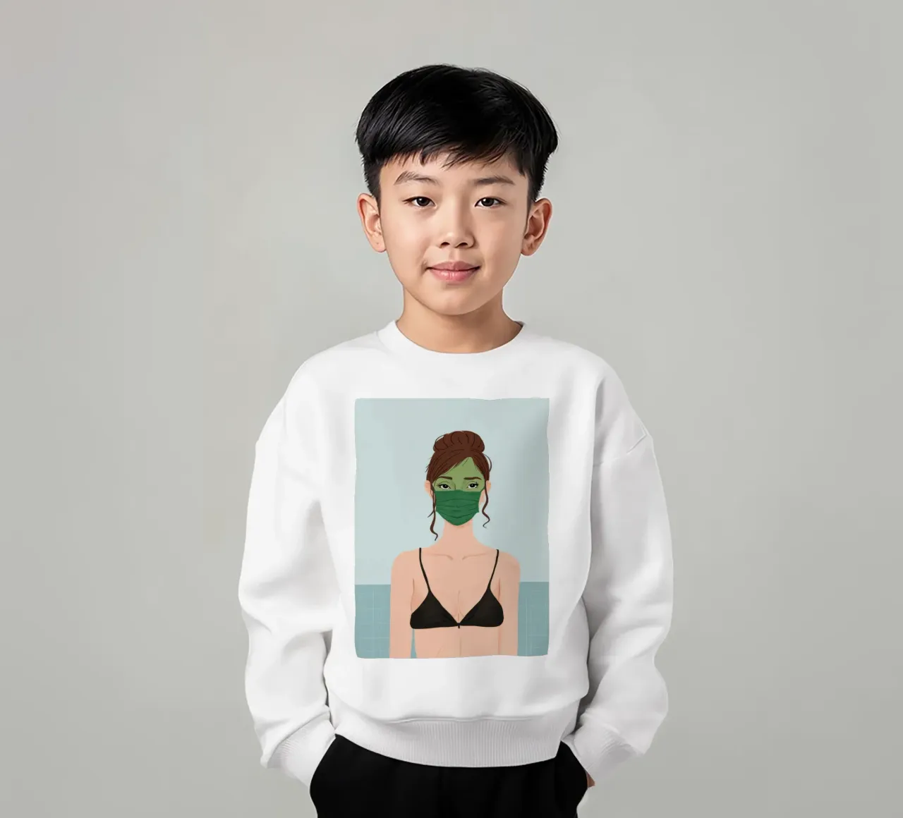 Maschera verde per l'autocura felpa bambino da Peak Delusion
