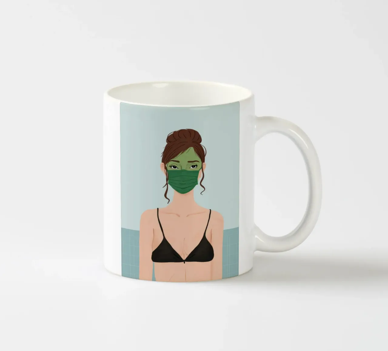 Maschera verde per l'autocura tazza in ceramica da Peak Delusion