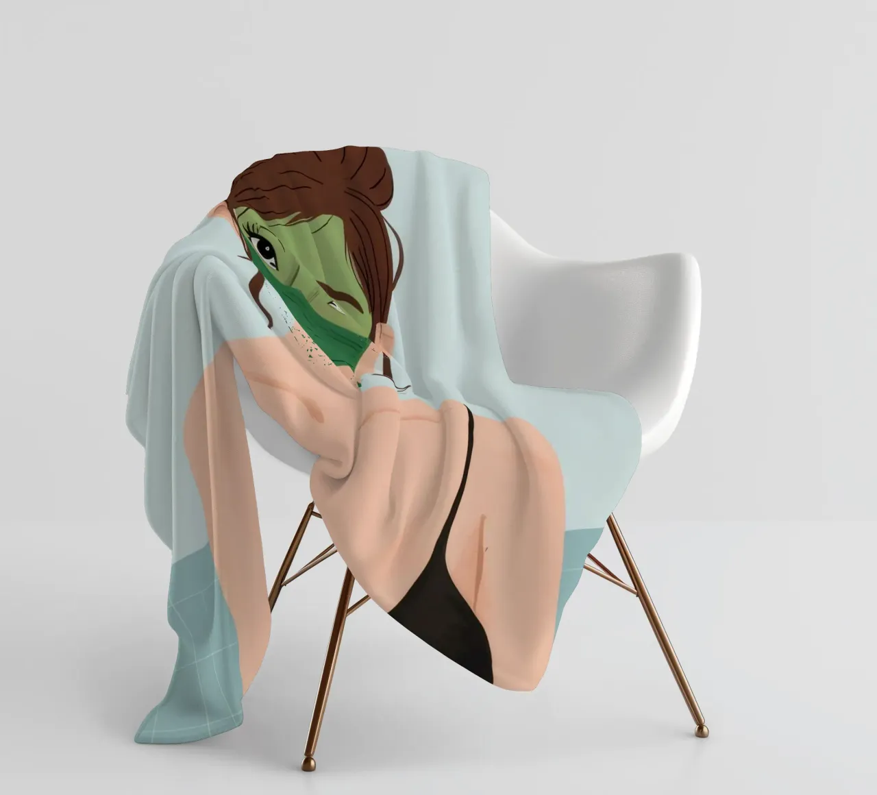 Maschera verde per l'autocura coperta in pile da Peak Delusion
