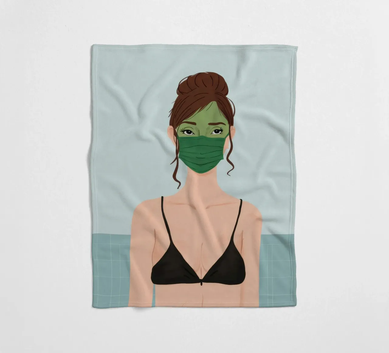 Maschera verde per l'autocura coperta in pile da Peak Delusion