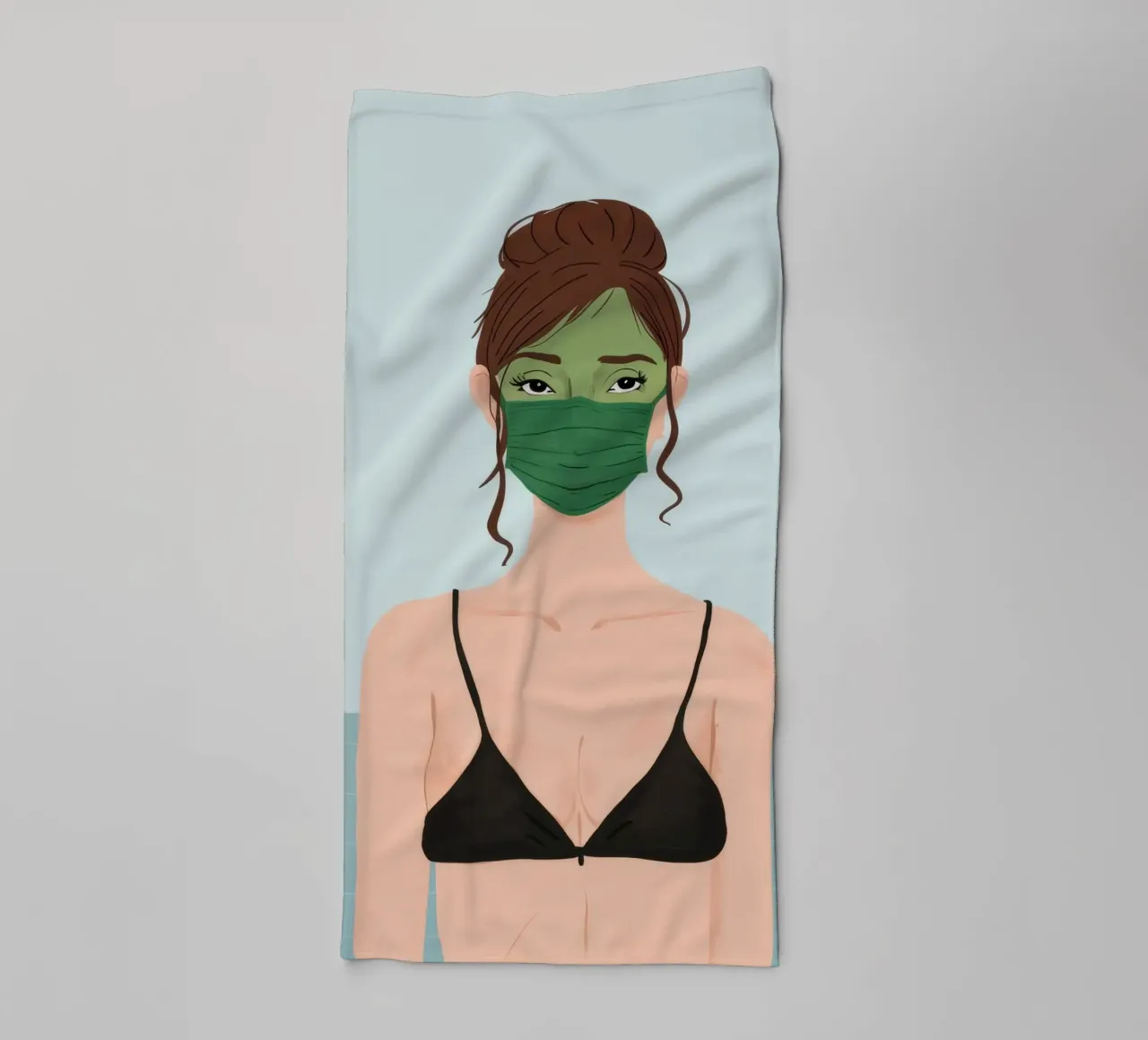 Maschera verde per l'autocura asciugamano da bagno da Peak Delusion