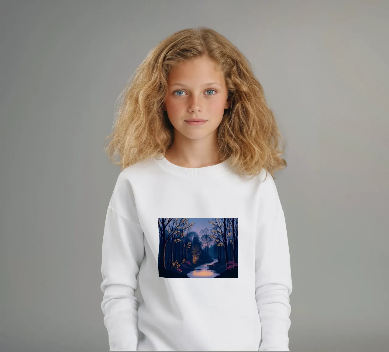 Un tranquillo crepuscolo nella foresta incantata felpa bambino da Artistic-shop