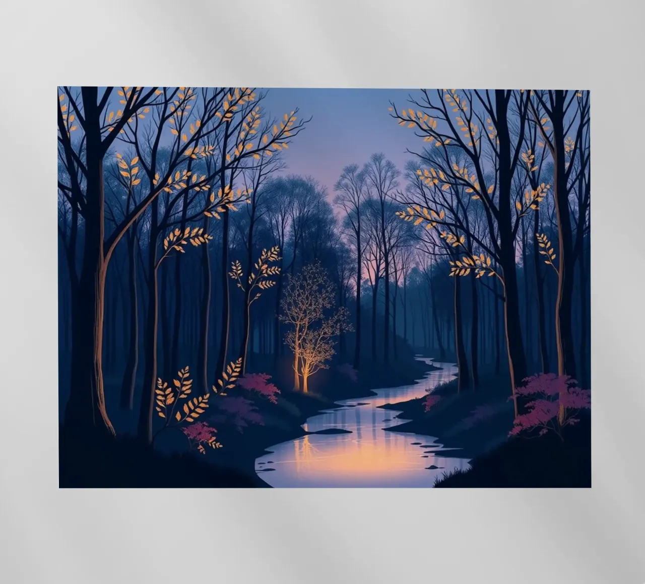 Un tranquillo crepuscolo nella foresta incantata pellicola backlit da Artistic-shop