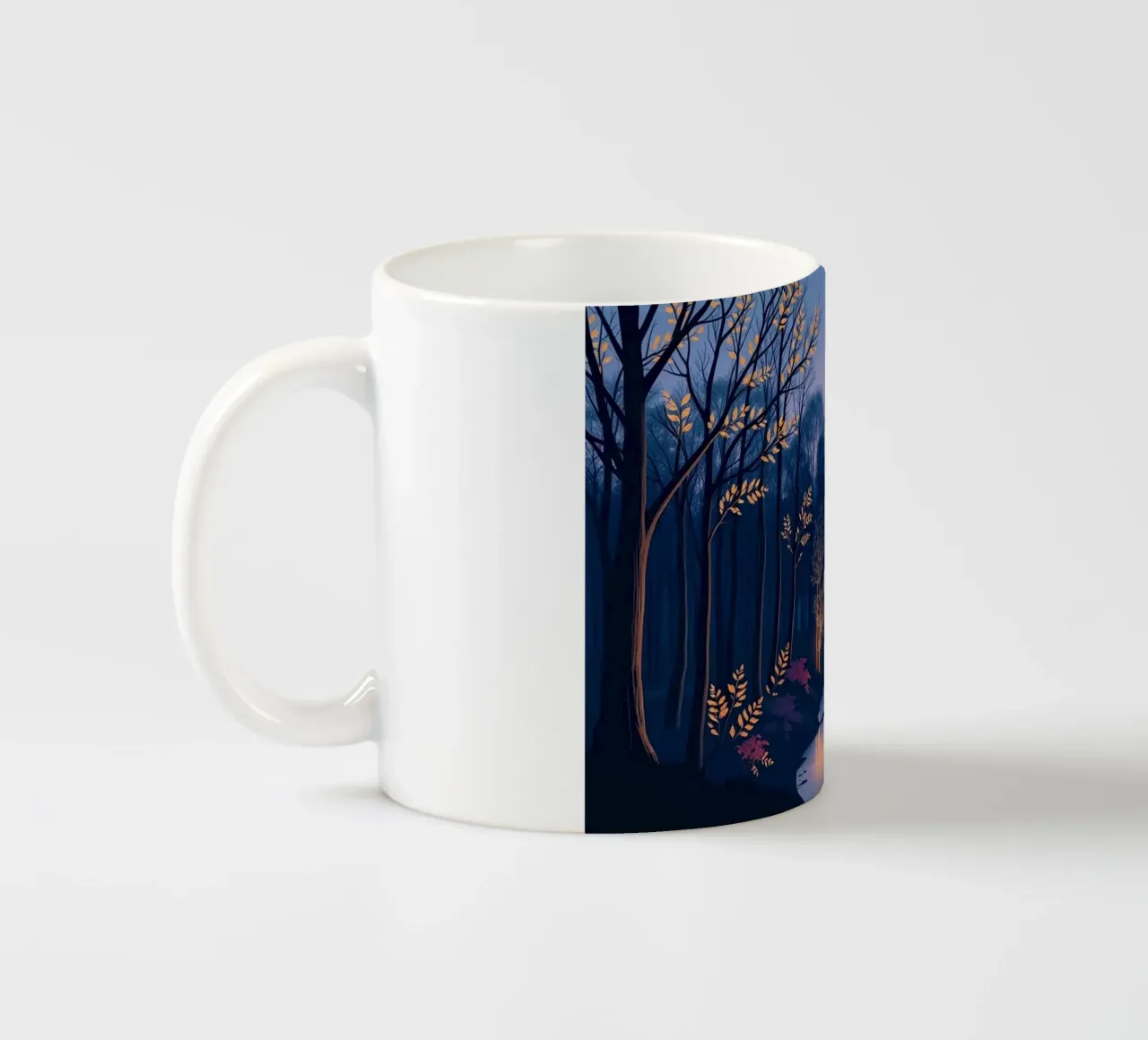 Un tranquillo crepuscolo nella foresta incantata tazza in ceramica da Artistic-shop