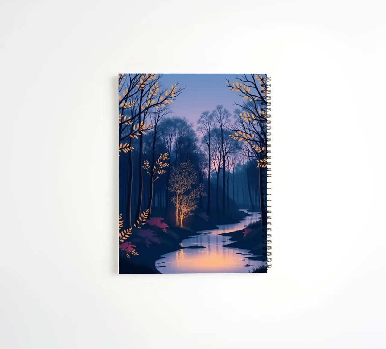 A Tranquil Dusk in the Enchanted Forest spiral notebook by Artistic-shop