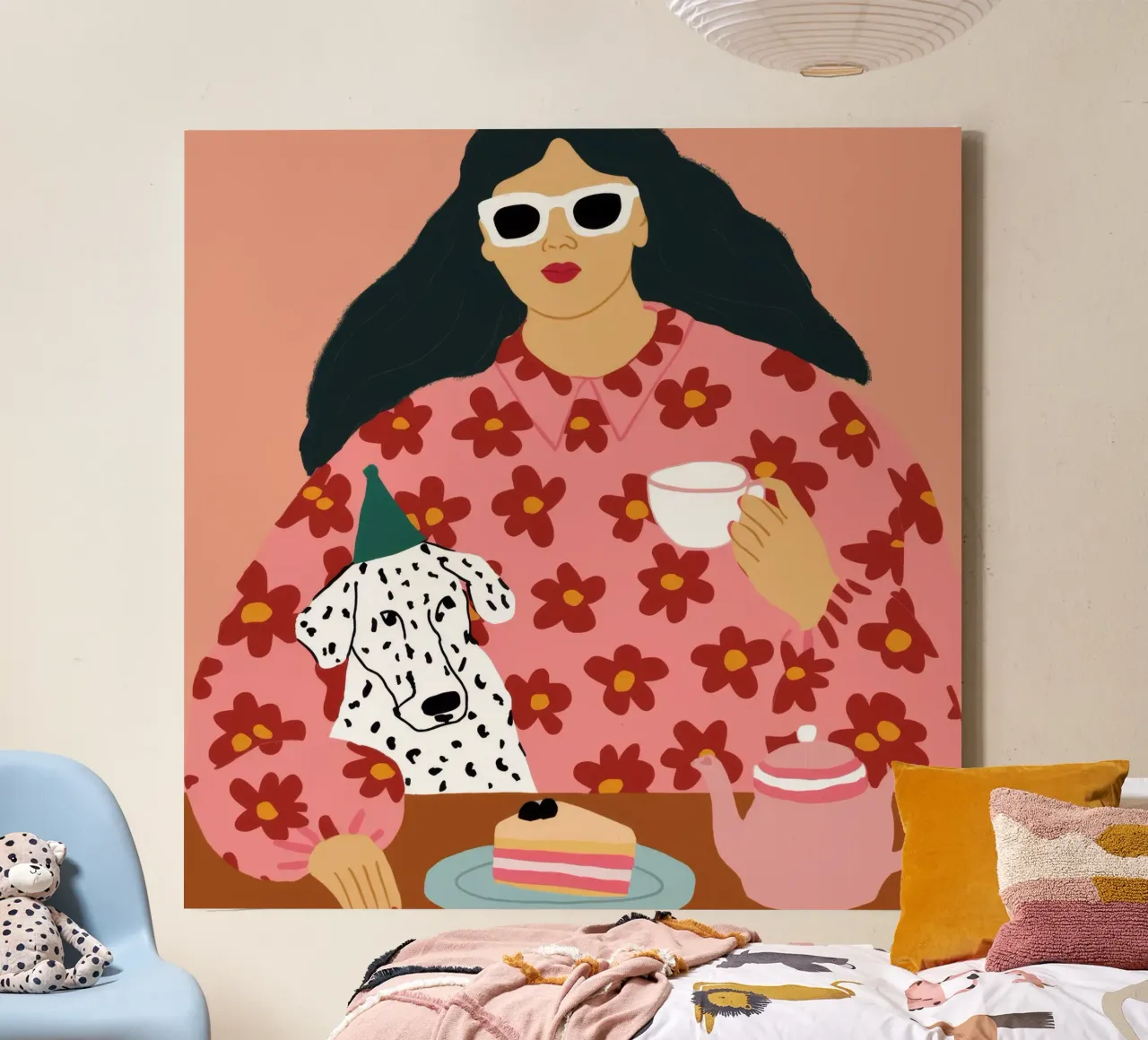 Dalmatische theetijd canvas met Baklijst van Peak Delusion