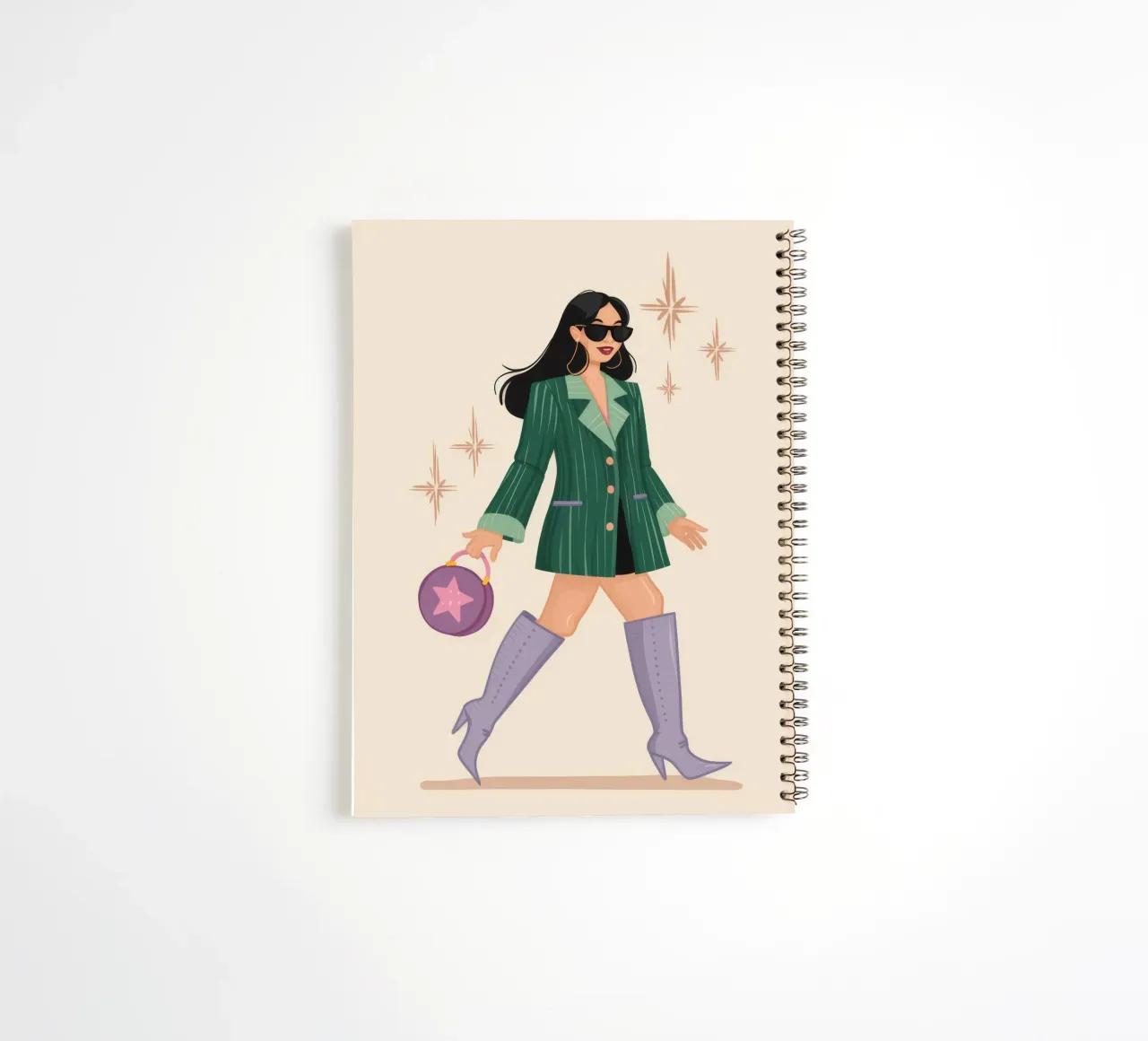 Green Coat Stride spiral notebook by Peak Delusion